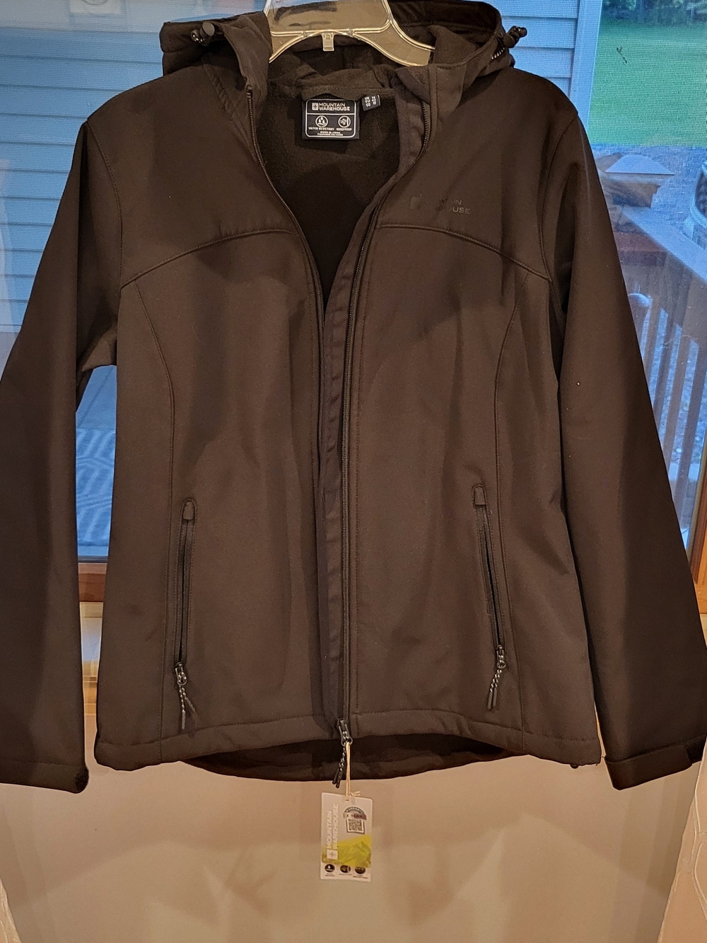 Women's Black Hooded Softshell Jacket